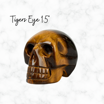 Tigers Eye Skull Crystal Gift For Him Stone Carving Crystal Art Skull Decor