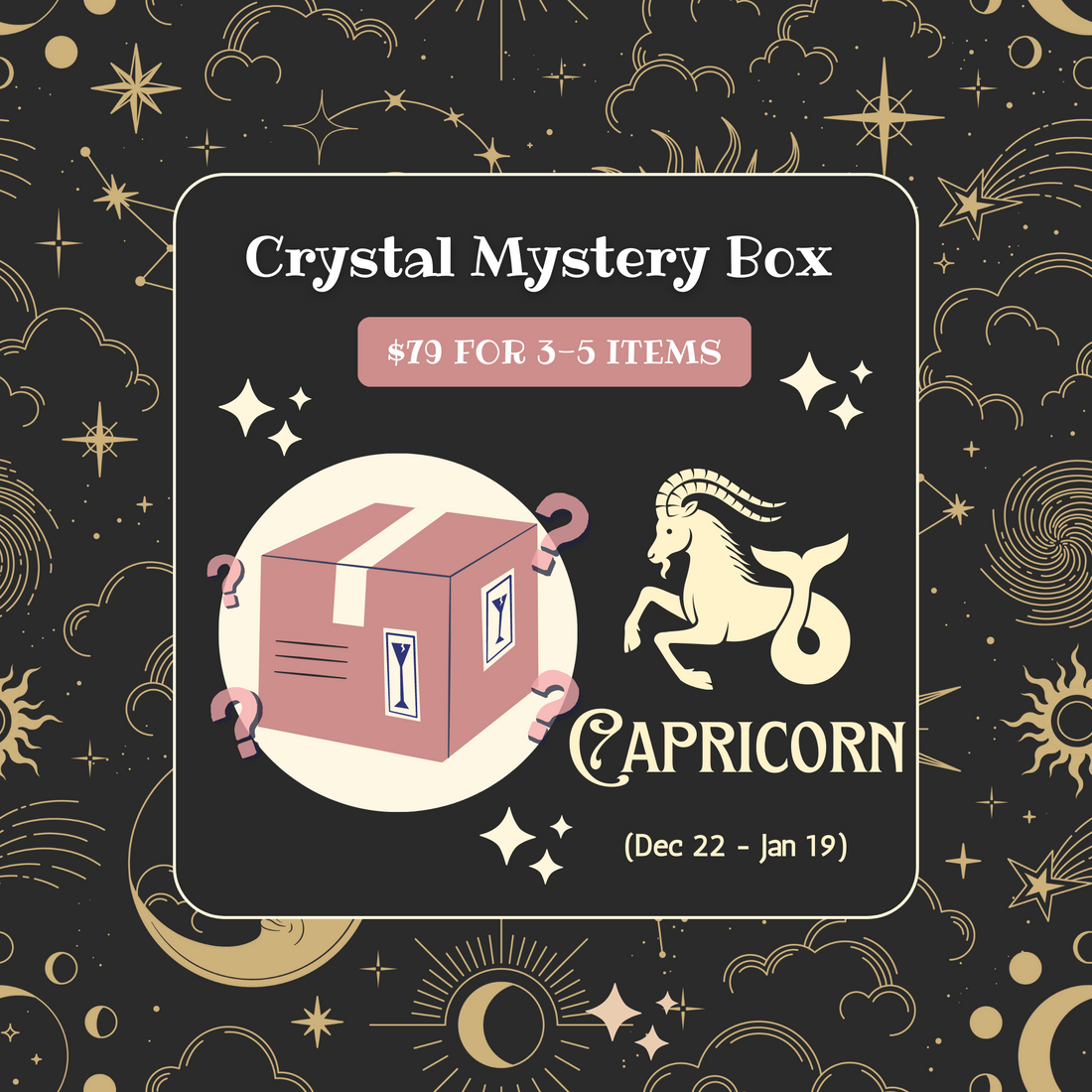 Capricorn Crystal Gift Set Horoscope Gift Set For Her Unique Gift For Him