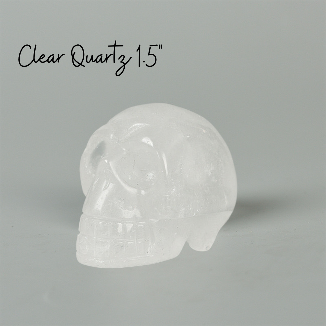  Skull Stone Ghost Head Carved Crystal Handcraft Ornament