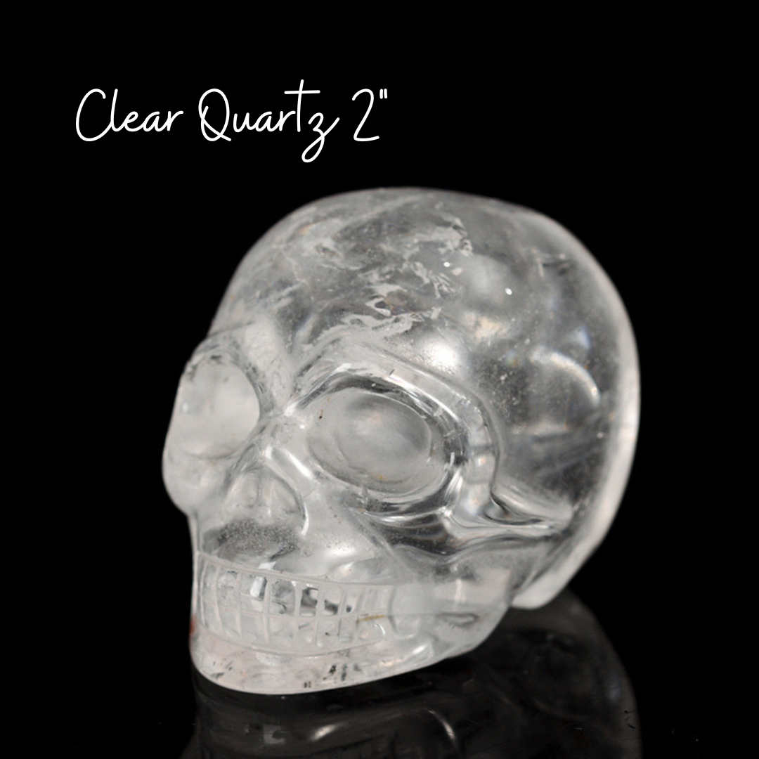 Clear Quartz Natural Crystal Skull 