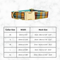 Plaid Velvet Pet Collar with Customizable Engraved Nameplate