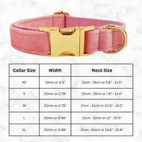 Deluxe Pink Velvet Pet Collar with Customizable Engraved Nameplate