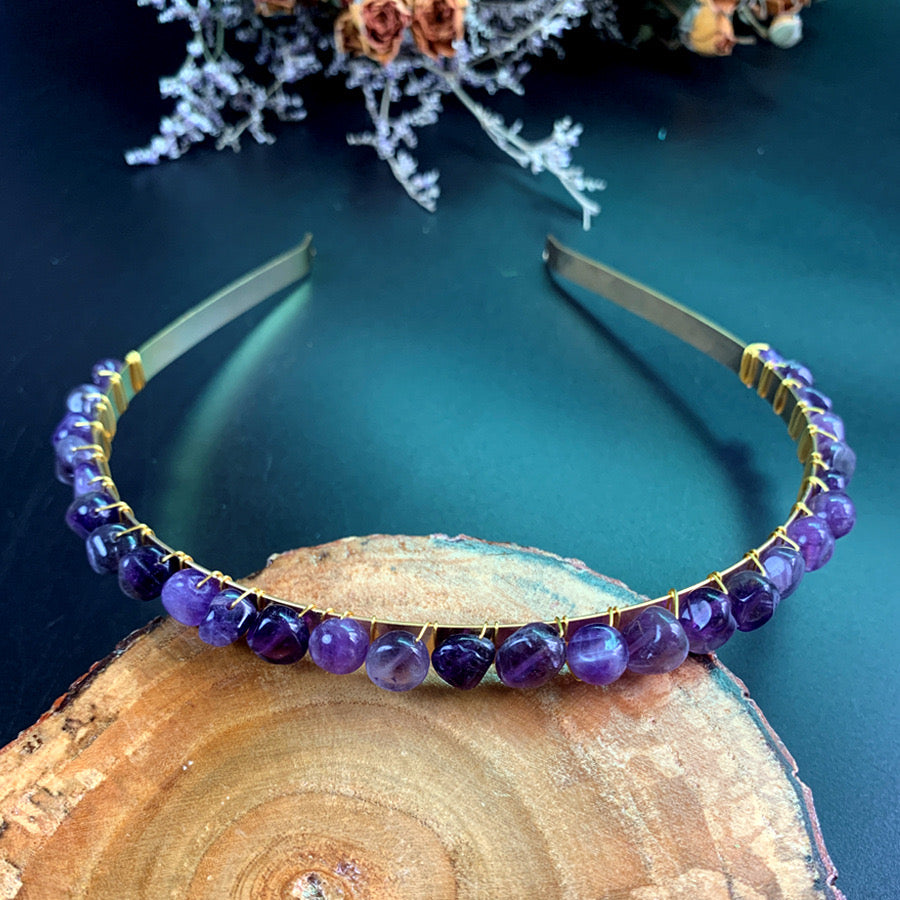 Gemstone Gold Wire Headband