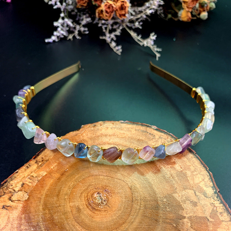 Gemstone Gold Wire Headband