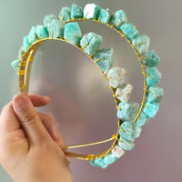 Natural Gemstone Gold Wire Headband: Embrace Earth's Beauty