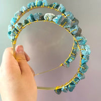 Natural Gemstone Gold Wire Headband: Embrace Earth's Beauty