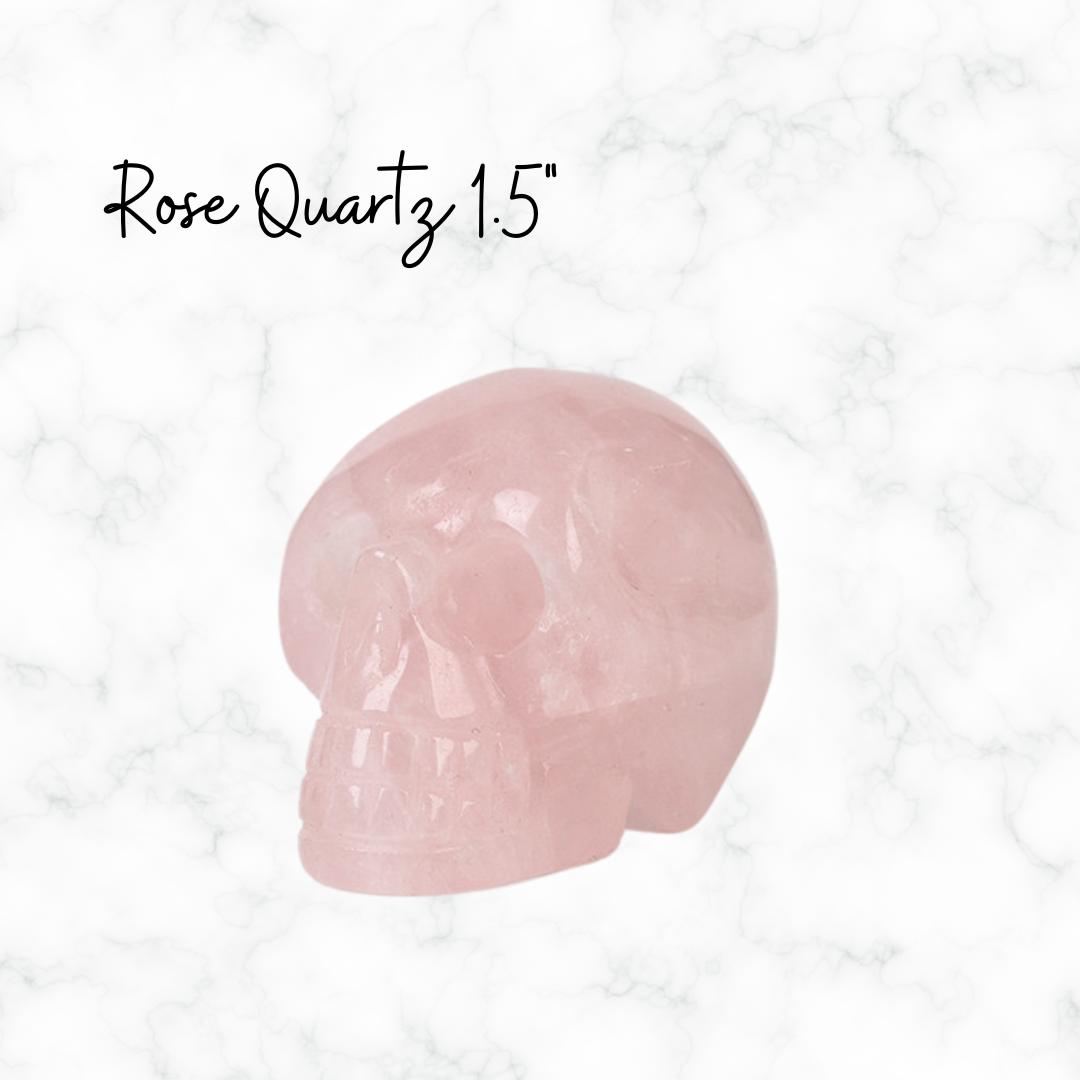 Rose Quartz Skull Crystal Gift For Him Stone Carving Crystal Art Skull Decor