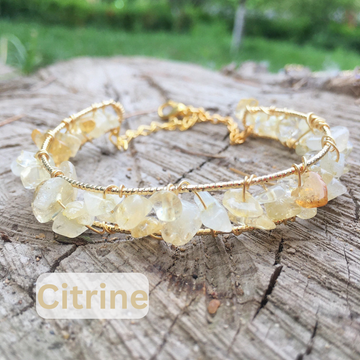 Citrine Handmade Crystal Chip Bracelet Gemstone Bracelet