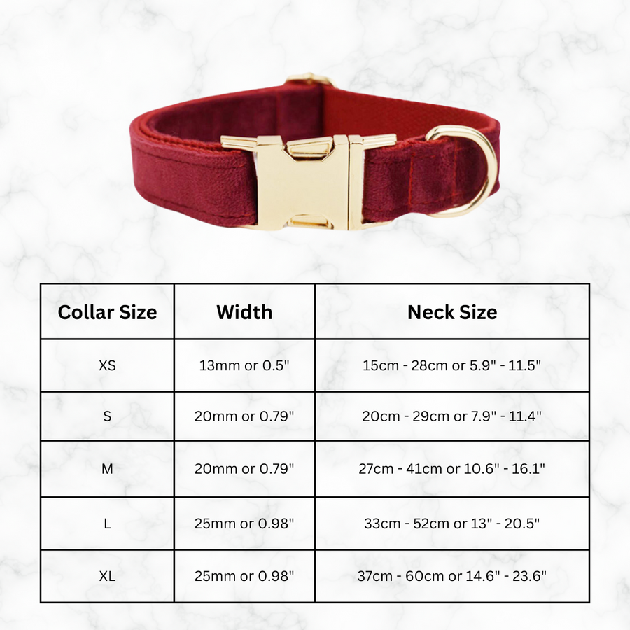 Elegant Red Velvet Pet Collar with Customizable Engraved Nameplate