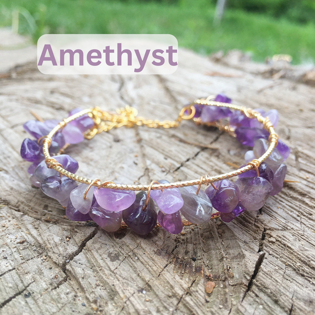 Amethyst Handmade Crystal Chip Bracelet Gemstone Bracelet