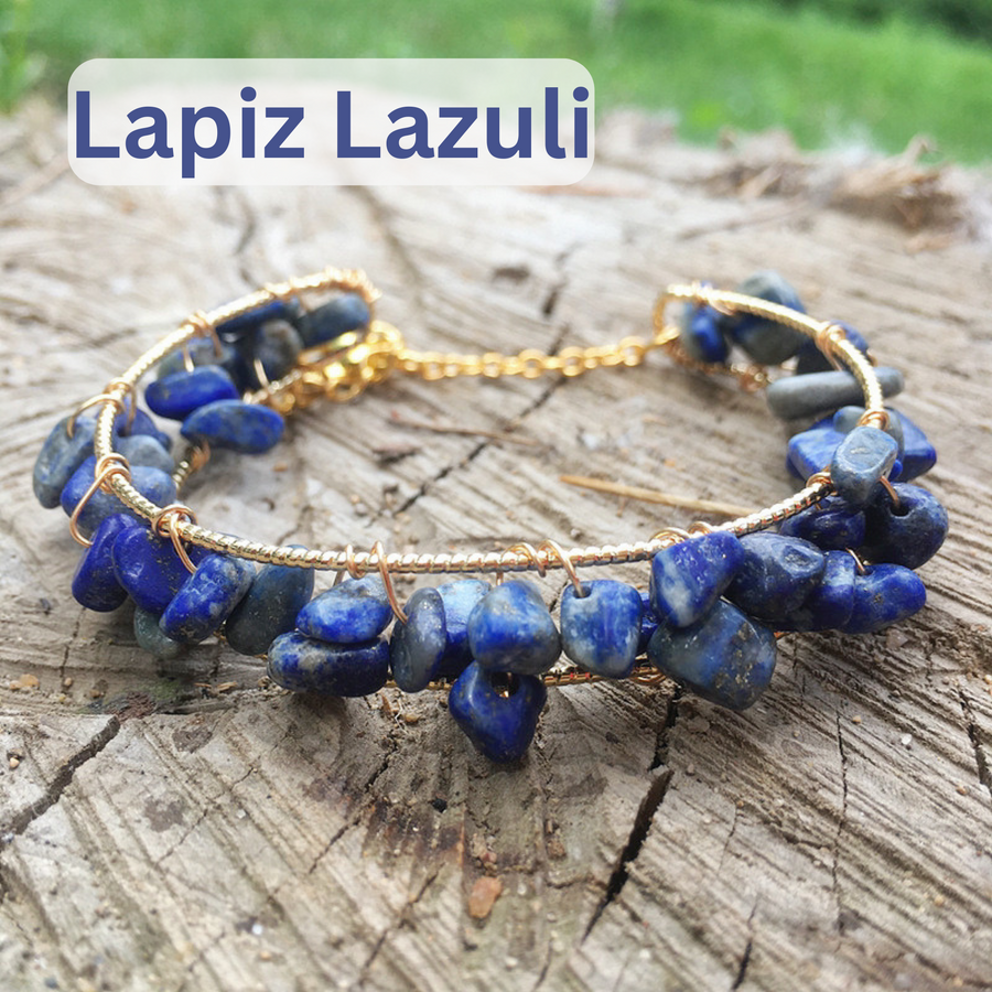 Lapis LazuliHandmade Crystal Chip Bracelet Gemstone Bracelet