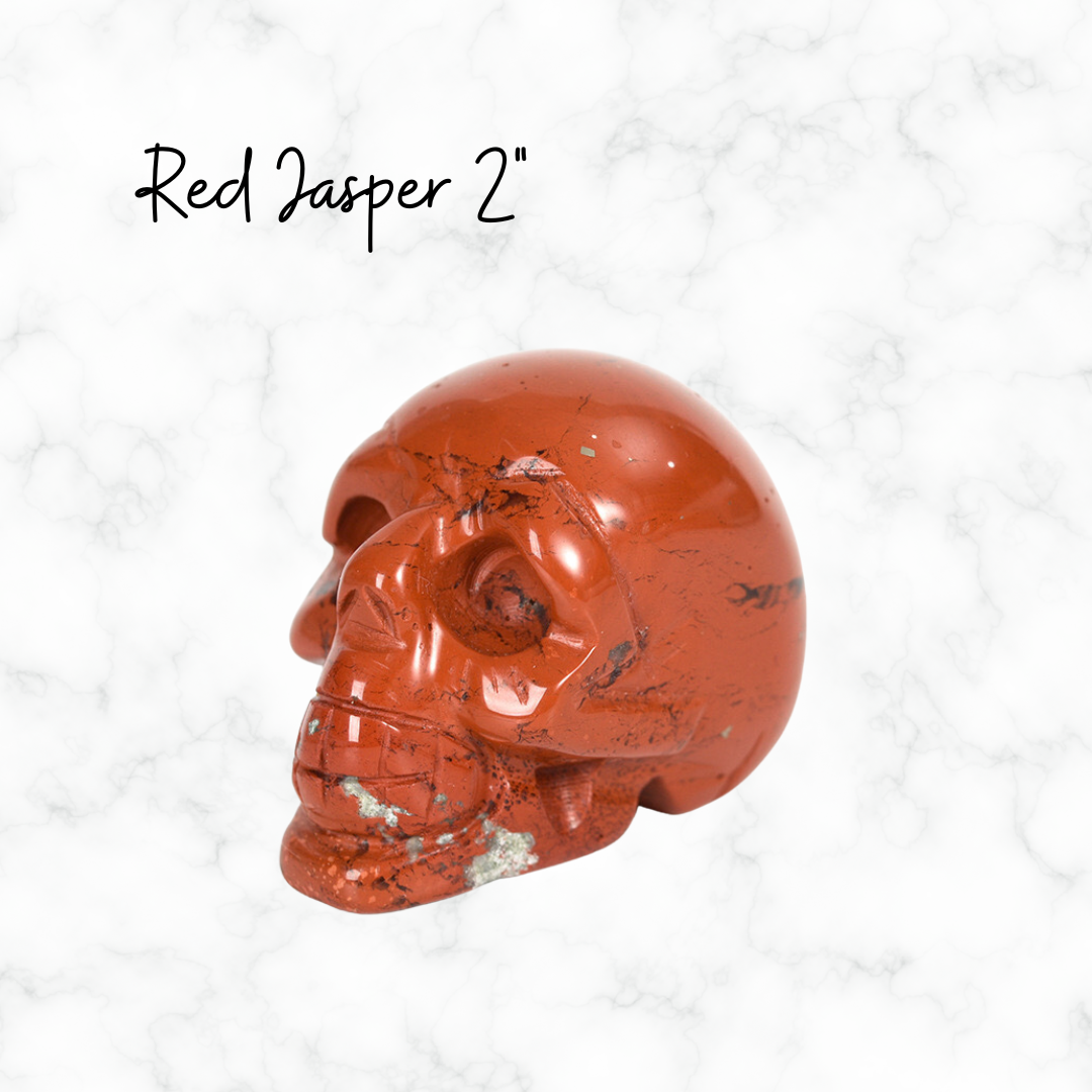 Red Jasper Natural Crystal Skull Stone Ghost Head Carved Crystal Handcraft Ornament