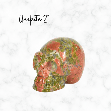 Unakite Skull Crystal Gift For Him Stone Carving Crystal Art Skull Decor