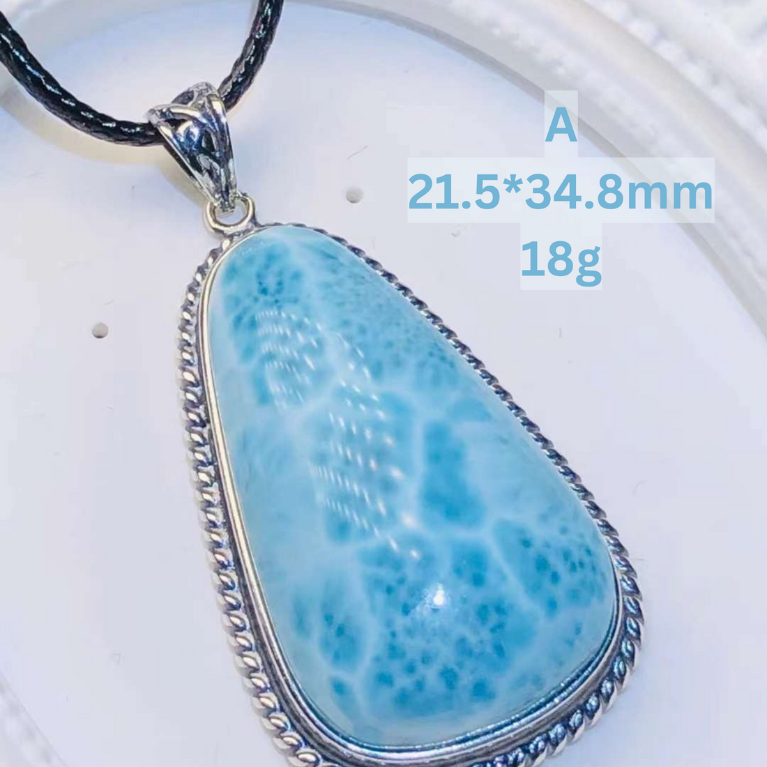 High Quality Larimar Pendant With Chain Crystal Necklace Jewelry Crystal Active