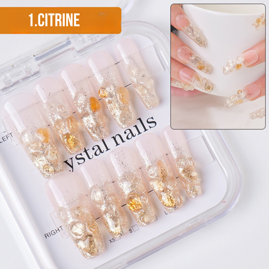 Citrine Crystal Chip Nail