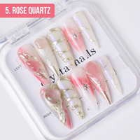 Rose Quartz Crystal Chip Nail