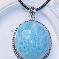 High Quality Larimar Pendant With Chain Crystal Necklace Jewelry Crystal Active