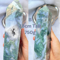 Druzy Moss Agate Tower