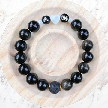 Personalized Healing Crystal Bracelet Gold Sheen Obsidian Custom DIY Bracelet