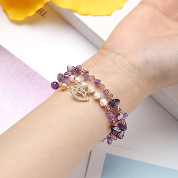 Gemstone Chip Charm Bracelet