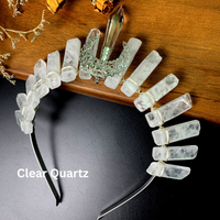 Clear Quartz Natural Crystal Crown Headband Moon