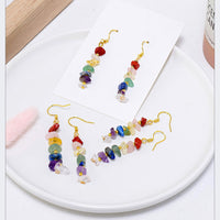 Gemstone Chip Cluster Earrings