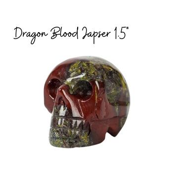 Dragon Blood Jasper Natural Crystal Skull Stone Ghost Head Carved Crystal Handcraft Ornament