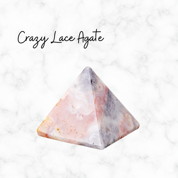 Crazy Lace Agate Natural Pyramid Crystal Decor Pyramid Home Office Decor