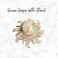 This natural Ocean Jasper crystal sphere is a healing crystal ball that serves as a chakra crystal gift for her