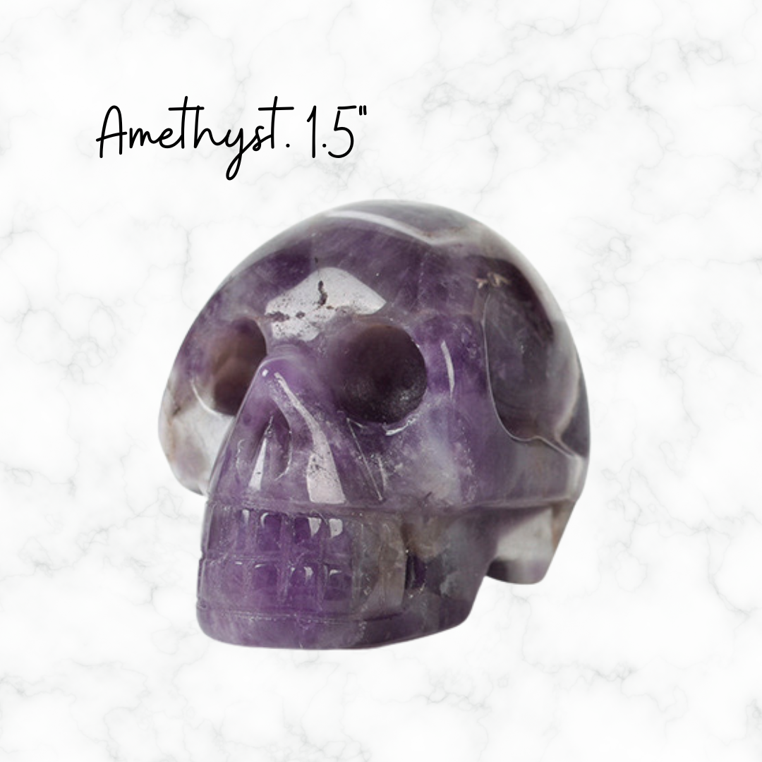 Amethyst Skull Crystal Gift For Him Stone Carving Crystal Art Skull Decor