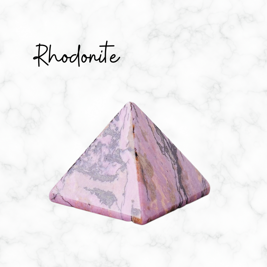 Rhodonite Natural Pyramid Crystal Decor Pyramid Home Office Decor