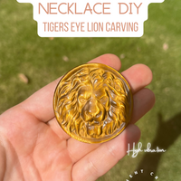 Tigers Eye Lion Carving Pendant