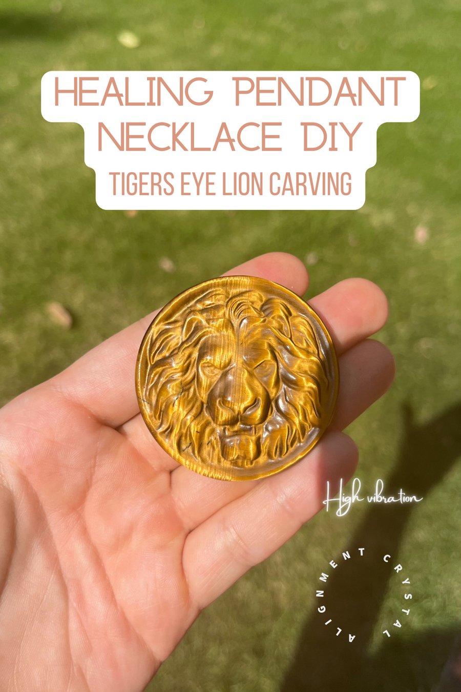 Tigers Eye Lion Carving Pendant