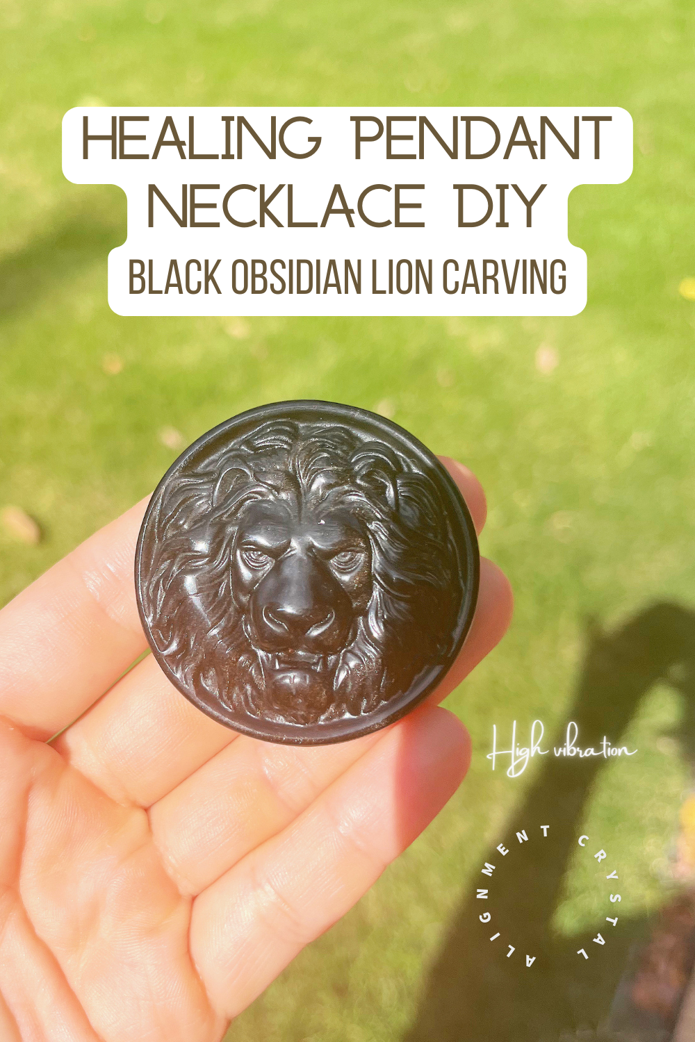 Black Obsidian Lion Carving Pendant