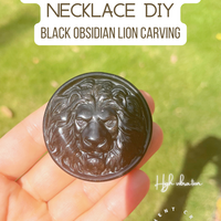 Black Obsidian Lion Carving Pendant