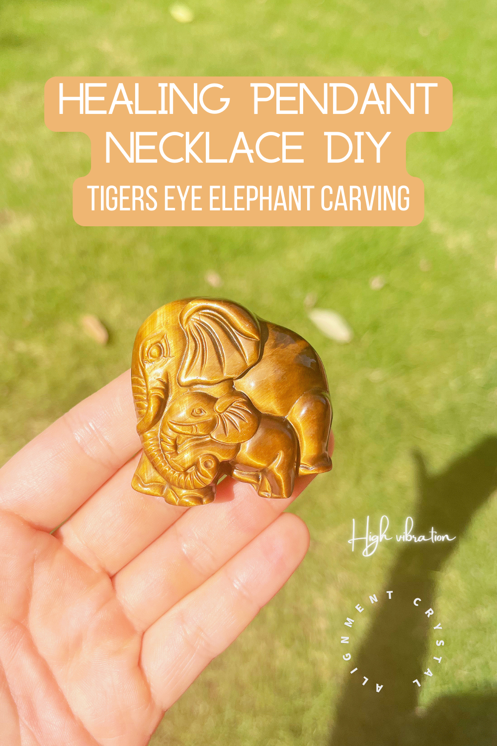 Tigers Eye Elephant Carving Pendant