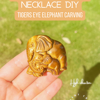 Tigers Eye Elephant Carving Pendant