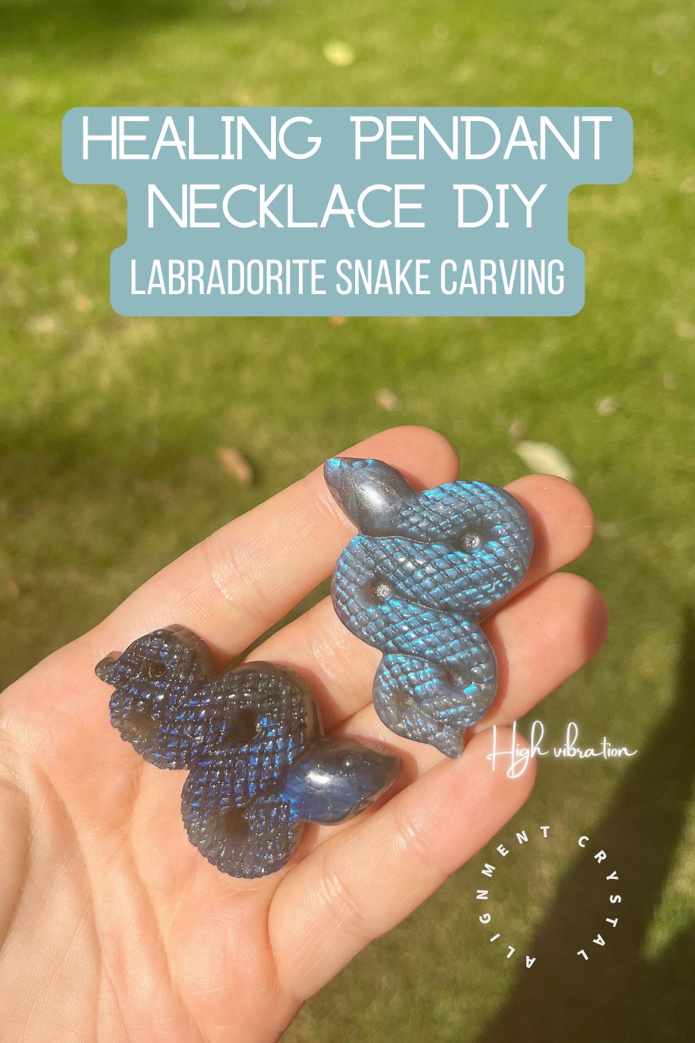 Labradorite Snake Carving Pendant