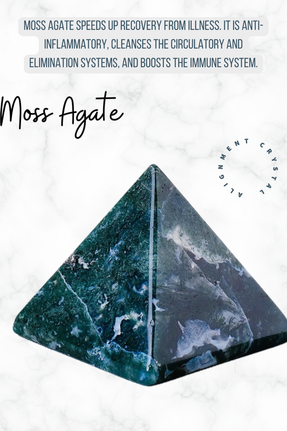 Moss Agate Pyramid Natural Crystal Pyramid