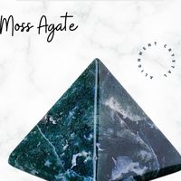 Moss Agate Pyramid Natural Crystal Pyramid