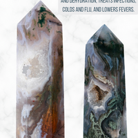 Moss Agate Tower Natural Crystal Tower