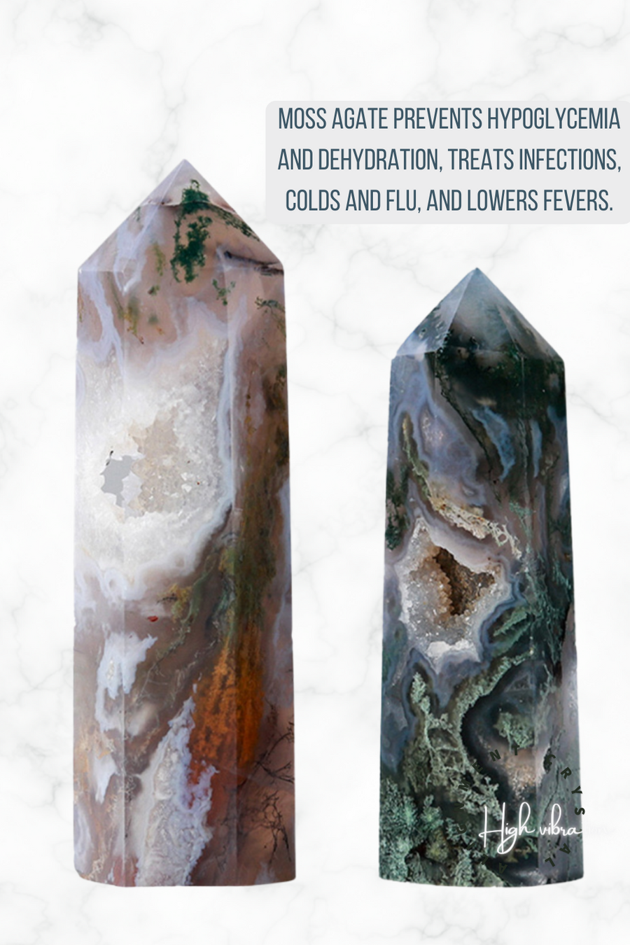 Moss Agate Tower Natural Crystal Tower