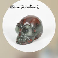 African Bloodstone Skull Natural Crystal Carving