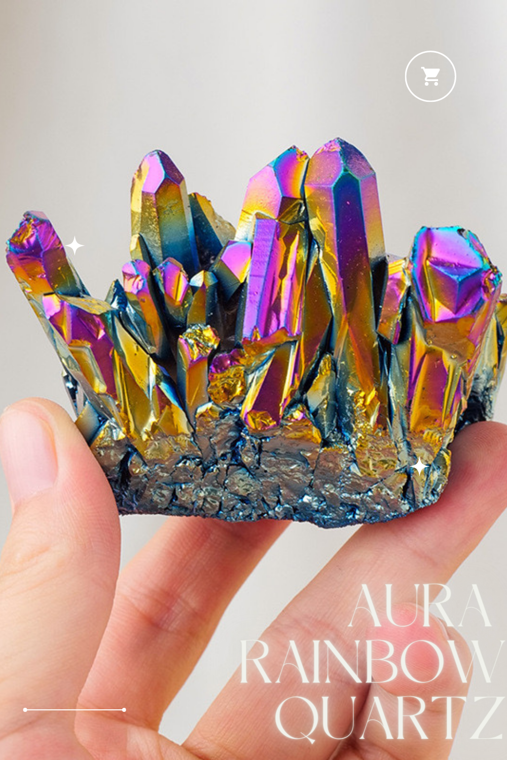 Aura Rainbow Quartz Cluster