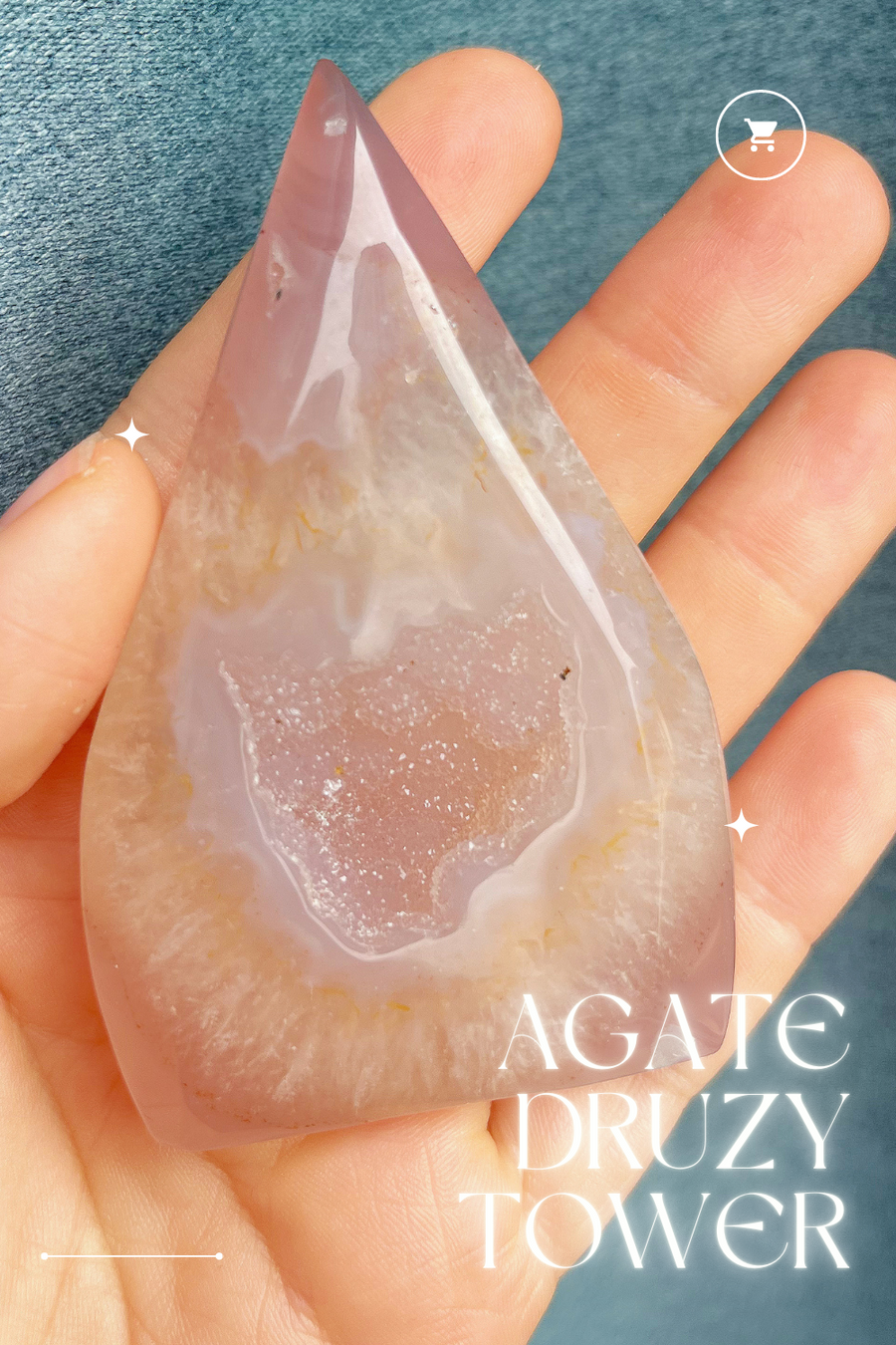 Agate Druzy Drop Tower