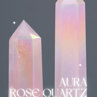 Aura Rose Quartz Tower Natural Crystal Tower