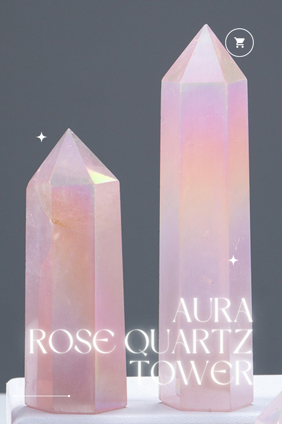 Aura Rose Quartz Tower Natural Crystal Tower