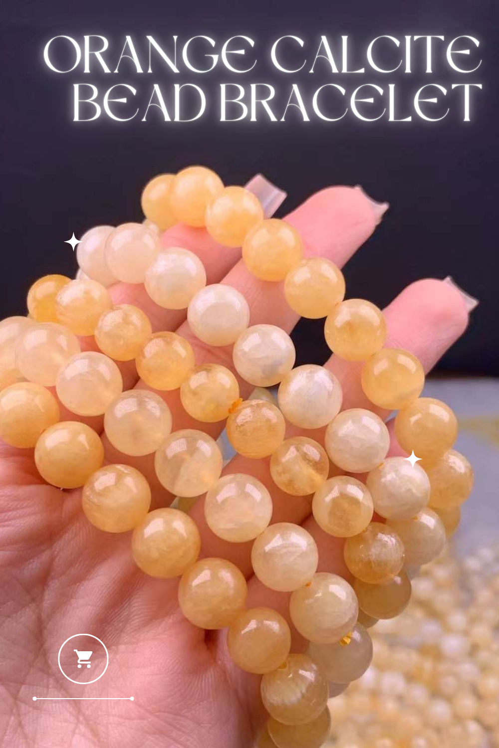 Orange Calcite Bead Bracelet