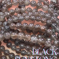 Black Sunstone Bead Bracelet