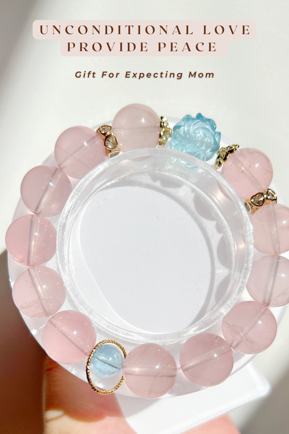 Mozambique Rose Quartz Aquamarine Bracelet